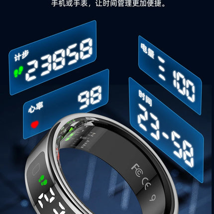 New R11 Smart Ring With Display Screen Gesture Control Health Heart Rate Sleep Monitor 5ATM Waterproof Sport Fitness Smart Ring