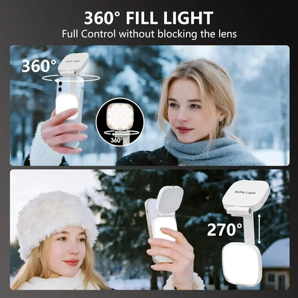 360° LED Ring Fill Light with Mirror for MagSafe iPhone Magnetic Selfie Light Great for Selfies Vlog Video Calls
