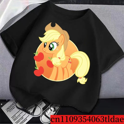 My Little Ponys Kid T-Shirt Cute Anime Twilights Sparkles Rainbow Dashs Girl Tees Shirt Short Sleeve Tops Clothing Birthday Gift