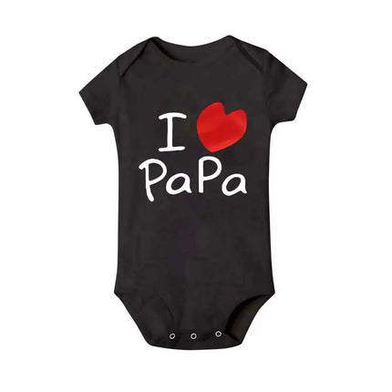 "I Love Mama & Papa" Letter Print Baby Boys Girls Romper Short Sleeve Infant Jumpsuit Clothing Newborn Costume