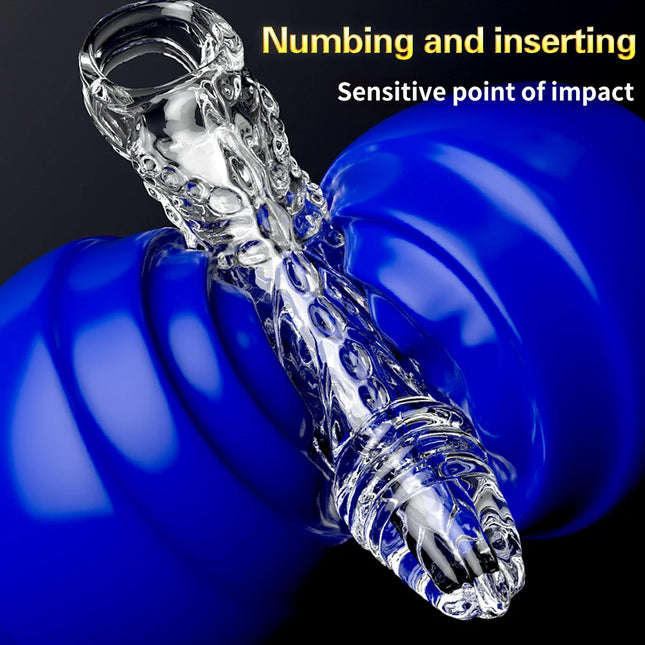Penis Sleeve Extensions Men's Condoms Enlargement Delay Vibrators Crystal Penis Cock Ring Vibrating Penis Cover Sex Toys For Men