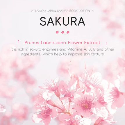 LAIKOU Japan Sakura Body Lotion Nourishing Body Moisturizer Fragrant Body Cream Soft Smooth Skin Treatment 200g