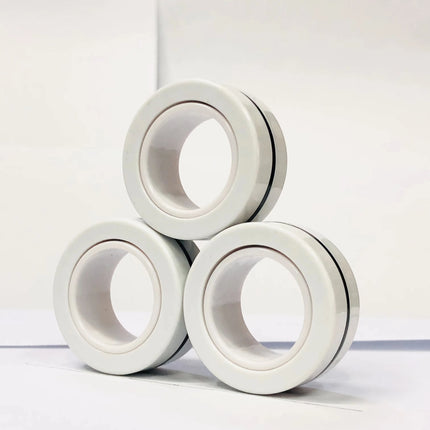 3pcs Fidget Toy Set Finger Magnetic Rings Colorful Adult Magnets Spinner Rings for Relieve Stress Anxiety Relief Therapy