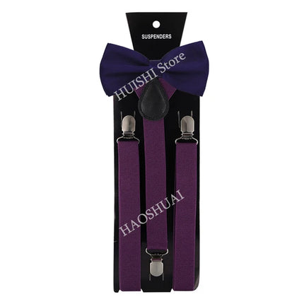 Hot Sale Suspenders Bowtie Sets Mens Women Boys Party Wedding Y-Back Shirt Braces Butterfly Belt Bow Tie Suit Accessories Gift
