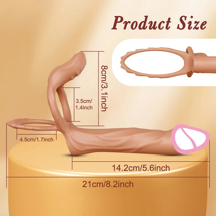 Remote Controlled Double Penetration Vibrator for Couple Anal Plug Vibrator with Penis Cock Ring Adult Sex Toys for Men Women