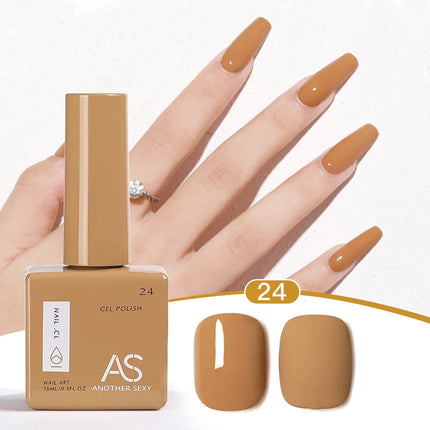 AS 1pc 15ml Bright Yellow Gel Nail Polish Starter Pure Soak Off No Wipe Nail Gel Polish Varnish Suitable For All Seasons