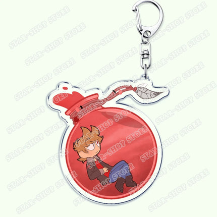 Cartoon Anime Eddsworld Tord Keychain Accessories Bag Comic Ringo Edds Meme Keyrings Jewelry Fans Friends Birthdays Gifts