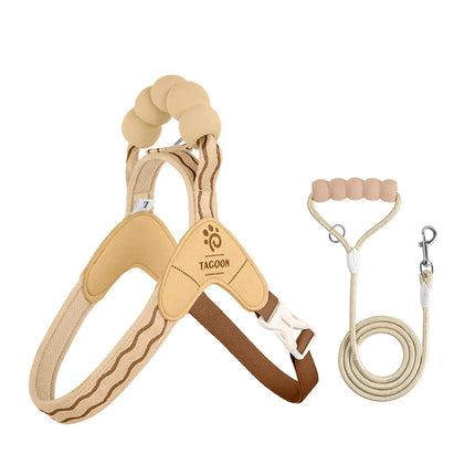 Fashion  Soft Dog Harness and Leash Set - Escape Proof Vest with Breathable Lining for Kittens Small Dogs Cats Puppy Walking