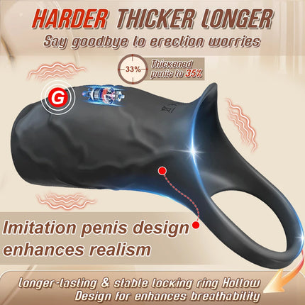 Vibrating Penis Sleeve Cock Ring Penis Ring Vibrator Penis Extender G Spot Stimulation Male Couples Adult Sex Toys for Men