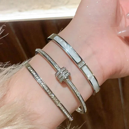 Silver Color Stainless Steel Colorfast Bracelets Skyful Star Bracelet Set for Women Fashion Light Luxury Jewelry Gifts Wholesale