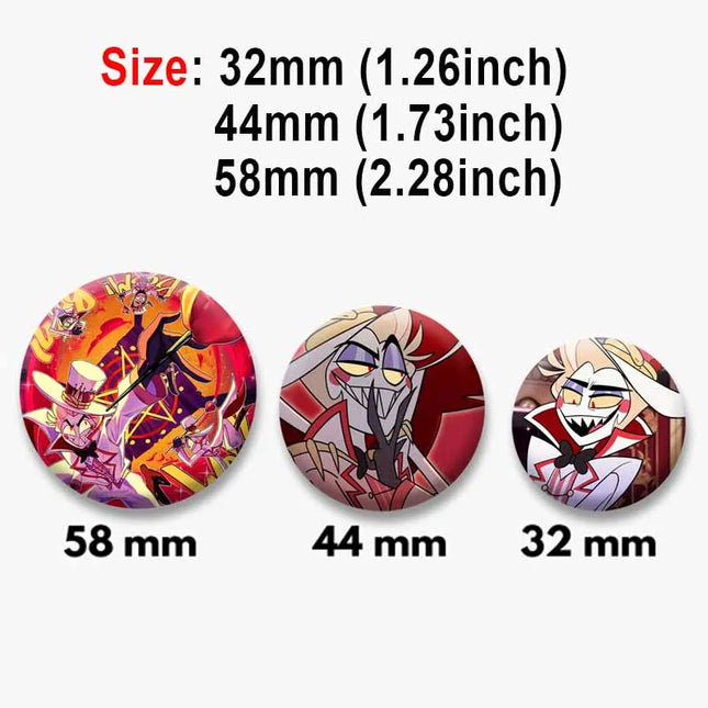 Lucifer Alastor Duckies Soft Button Pins DIY Round Snap-in Brooches Backpack Shirt Accessories  Customize Cartoon Cosplay Badge