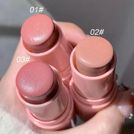 SHAQINUO 3 Colors Korean Rendering Complexion White High Punche Students Smooth Blush Stick Naturally Saturated Girl Color