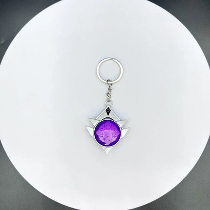 New Teyvat Vision Fontaine Water God Focalors Lyney and Lynette Keychain Luminous 7 Element Eye Of Original God Toy KeyRing
