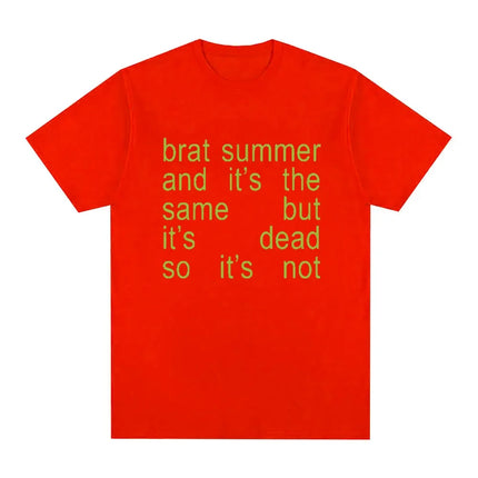 Charli XCX Brat Summer and It's Same Album T-Shirt Women's Fashion Harajuku T-Shirt Casual Comfortable Extra Large T-Shirt