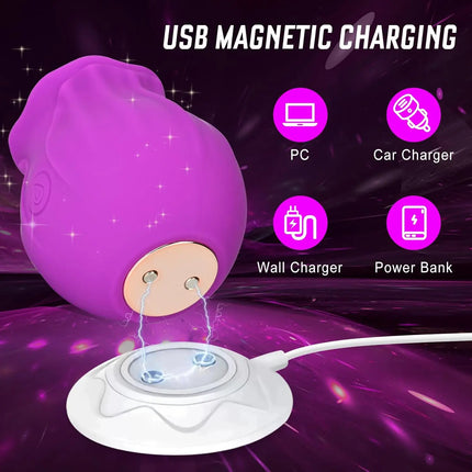 Rose Tongue Vibrator Sex Toy Clitoral Stimulator with Licking & Vibration Female Anal Clitoris Nipple G Spot for Her Pleasure