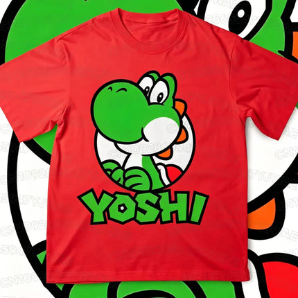 Boys Girls Family Kids T-shirt Tops Summer Cartoon Yoshi Men's Women's Short Sleeve T-shirt Tops