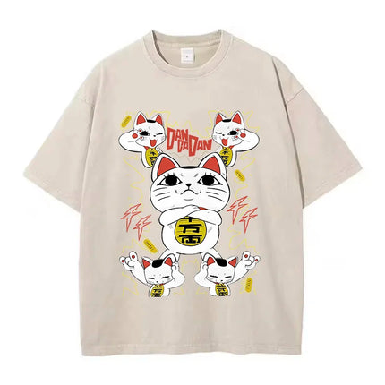 Cotton Washed Dandadan Okarun T-shirt Men Japanese Anime T Shirt Cartoon High Quality Tshirt Aesthetic Fashion Tee Male