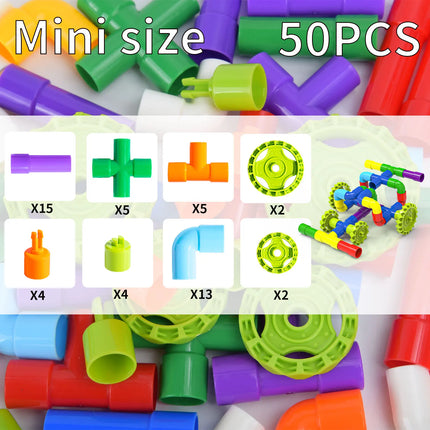 Children'S Pipe Toy Wheel Assembly Water Pipe Insertion Male And Female Bagged Plastic Versatile Large Particle Building Blocks