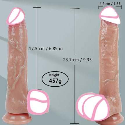 Liquid Silicone Dildo for Women Realistic Penis Adult Toy Soft Flexible Texture with Suction Cup Waterproof Pleasure Design