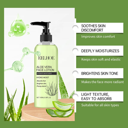 Aloe Vera Face Moisturizing Lotion Nourishing Daily Cream Reduces Dryness & Improves Skin Texture Non-Greasy Glow Skincare