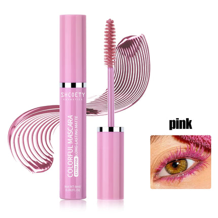 Wine Red Color Mascara Curl Thick Fiber Eyelash Extension Waterproof Non-smudding Blue Green Pink Black Eyes Lengthening Makeup