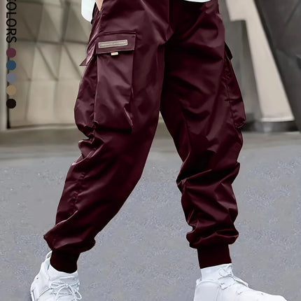 Men's Cargo Pants, Casual, Sporty, Outdoor, Large Pockets, Lightweight, Legging, Cropped Slacks 06B