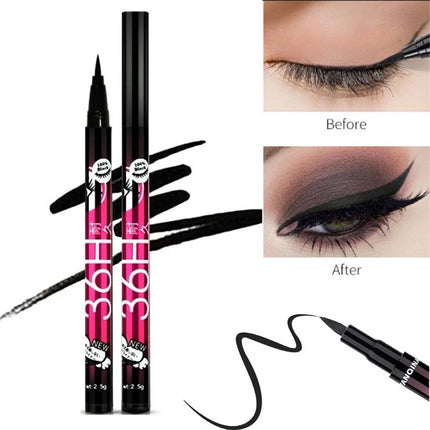 Black Liquid Eyeliner Waterproof Eyeliner Pencil 36H Long-Lasting Liquid Eye Liner Pen Quick-Dry No Blooming Cosmetics Tool