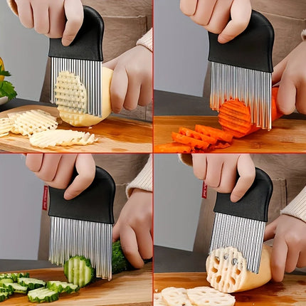 1 piece of stainless steel wrinkle cutting knife - a multifunctional wave knife suitable for fruits, vegetables, and salads