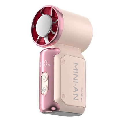 Portable Mini Handheld Cold Compress Fan 199 Speed Adjustable Digital Display Turbo Bladeless Fan USB Rechargeable Cooling Fan