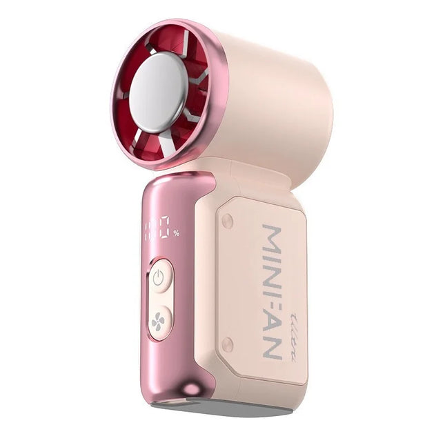 Portable Mini Handheld Cold Compress Fan 199 Speed Adjustable Digital Display Turbo Bladeless Fan USB Rechargeable Cooling Fan