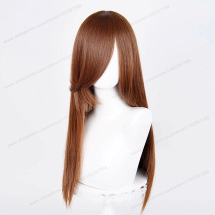60cm Long Straight Cosplay Synthetic Wig With Bangs Golden Yellow Green Blonde Purple Heat Resistant Hair Anime Wigs + Wig Cap