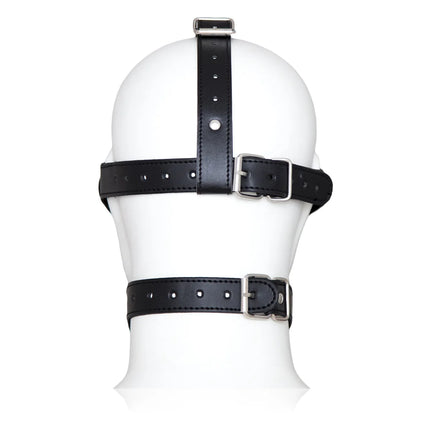 PU Leather Harness Face Mask Cool Black Headgear BDSM Bondage Restraint Muzzles Ball Mouth Gag Sex Toys for Couples Adult Games