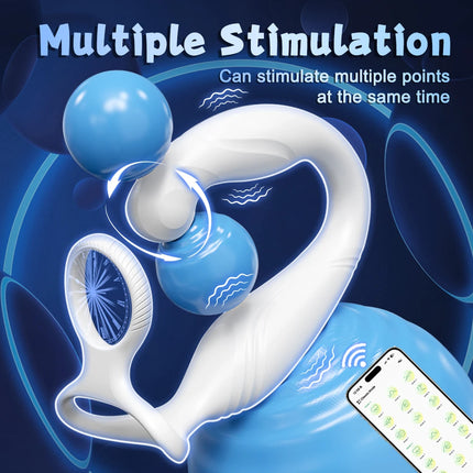 Male Sex Toys Rotating Anal Vibrator Prostate Massager Dual Penis Ring Cock Rings Anal Butt Plug Vibrators Anal Toys for Men 18+