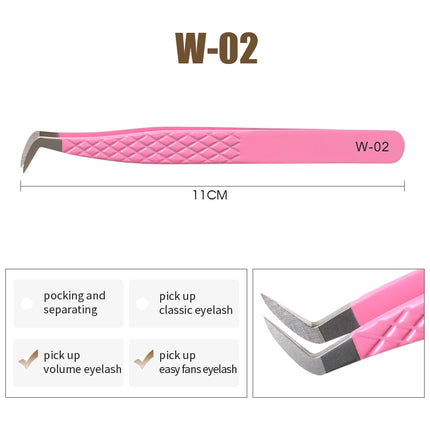 Natuhana Rose red Tweezers Stainless Steel  Tweezers High Precision Anti-static Tweezers for Eyelash Extensions Makeup