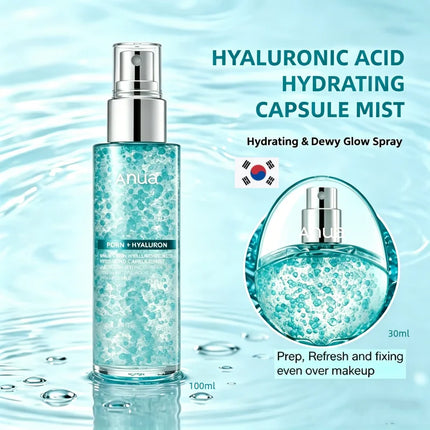 Korean PDRN Glow Facial Serum Spray,Face Hydrating Mist,Hyaluronic Acid Radiant Essence Firming Care Beauty Products Face Care