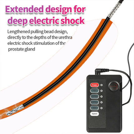 Electric Shock Soft Urethral Sound Dilators Penis Plug Beads Masturbator for Men Sexual Stimulating Toy for Gay Urethral Play