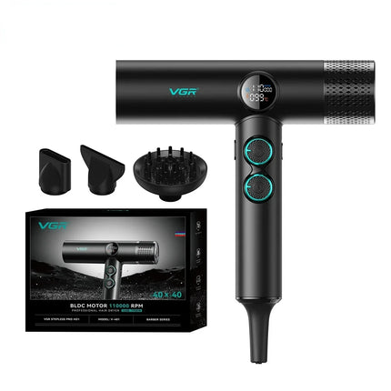 VGR Hair Dryer Professional Hair Dryer Machine High Speed Adjustment Air Blower Brushless Motor 110000 RPM Dryer for Salon V-401