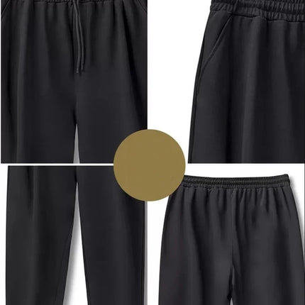 10XL Big Size Fleece Lined Warm Joggers with Cuffed Ankles Mens Casual Pants Cotton Comfort Winter Wear Plus Size 160KG Wear
