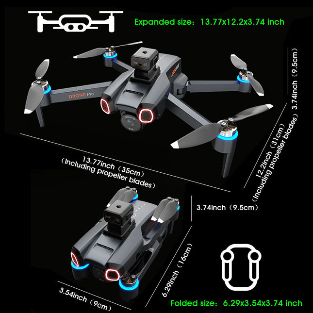 S814 Foldable Drone with Screen Remote Control, Brushless Motor, Obstacle Avoidance, Dual Camera, Optical Flow Hovering, Under 249g No Registration Required