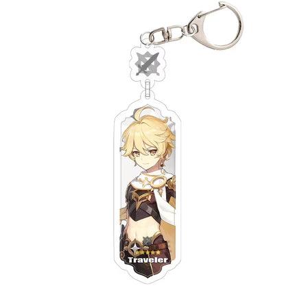 Anime Keychain Linnea Flins Durin Mualani Furina Arlecchin Key Chain Accessories Genshin Impact Cute Bag Pendant Key Ring Gift
