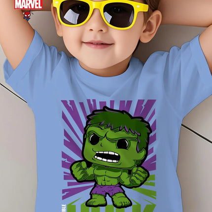 Marvel Hulk Kids T Shirt Cute Cartoon Print Cotton Casual Short Sleeve Summer Top Tee for Boys Girls