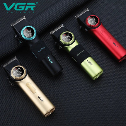 VGR 001 977 New Hair Trimmer Set High-End Men's Hair Clipper Smart Digital Display Electric Trimmer with Engraving and Whitening Functions