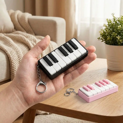 3D Printed Piano Stress Clicker Keychain Novelty 12-key Press Piano Keyboard Clicker Plastic Click Sound Effect