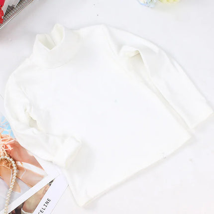 New 2025 Autumn Winter Boys Girls Kids Fashion Solid T-Shirt Tops Children O-Neck Long Sleeve Warm Casual T-Shirts