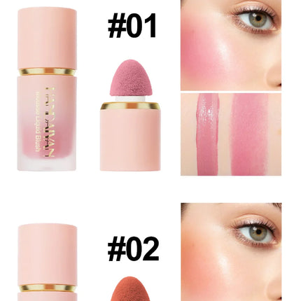 6 Colors Liquid Blush Waterproof Multi-purpose Facial Nourishing Blush Stick Cheek Natural Blusher Cute Korean Makeup for Women