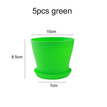 5pcs Mini Flower Pot with Tray Thickened Resin Plastic Ventilation Balcony Desktop Decoration Greenery Succulent Gardening TMZ