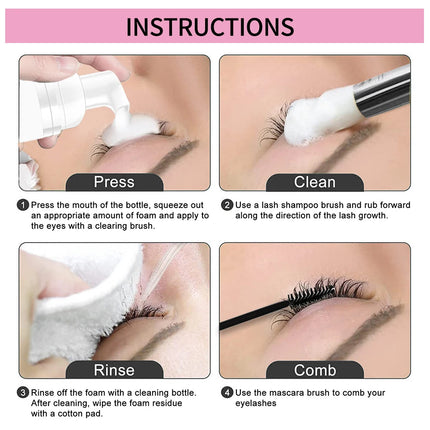 60ml eyelash shampoo mild and non-irritating deep and quick cleansing of eye makeup with a free eyelash brush