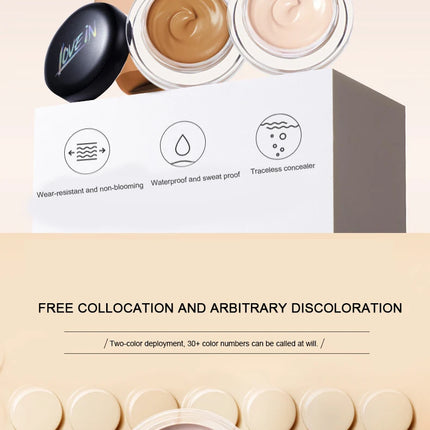 Two-color tattoo concealer waterproof and sweat-proof to cover birthmarks and scars long-lasting concealer foundation cream