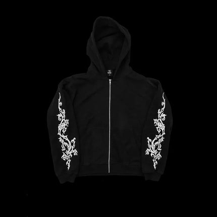 Y2K Zipper Hoodie Rock Brother Harajuku Pattern Printed Casual Zipper Hoodie Sportswear Retro Punk High Street Hip Hop Clothing