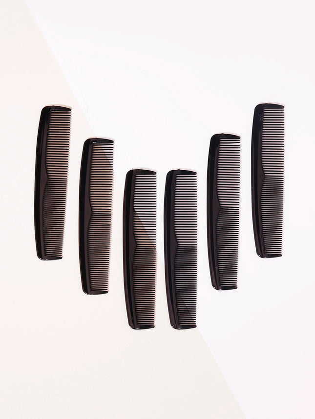 12PCS Portable Plastic Anti-Static Double-Sided Fine-Toothed Hair Combs – Salon Hair Comb Tools for Real Hair Wigs